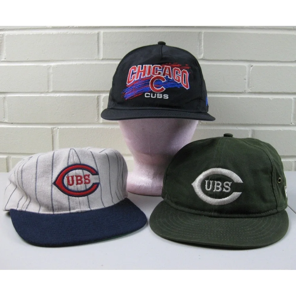 Chicago Cubs Hat Grey New Era Mitchell & Ness Cooperstown Collection Lot of‎ 3